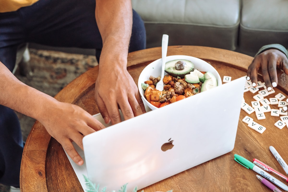 Nutritionist consulting with client online
